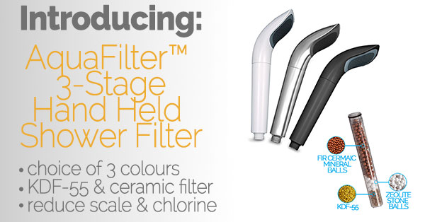 Introducing the AquaFilter 3-Stage
Hand Held Shower Filter